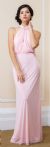 Main image of Halter Neck with Pearl Accent Long Formal Bridesmaid Dress